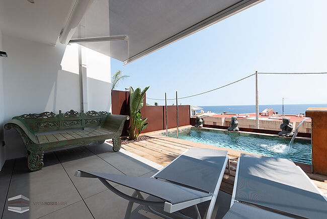 Maison de nouvelle construction avec piscine et vue mer en location de vacances à Roses (ANCLA MAR 2-3)